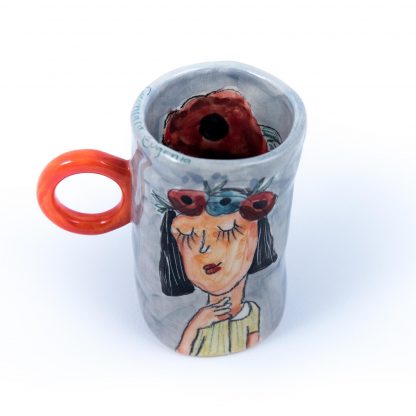 flower child unique ceramic cup