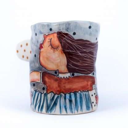 my music ceramic mug girl playing accordion