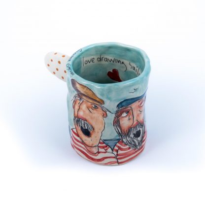 my sailors fun ceramic mug handmade