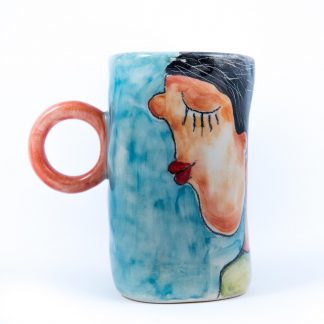 woman portrait cute unique cup